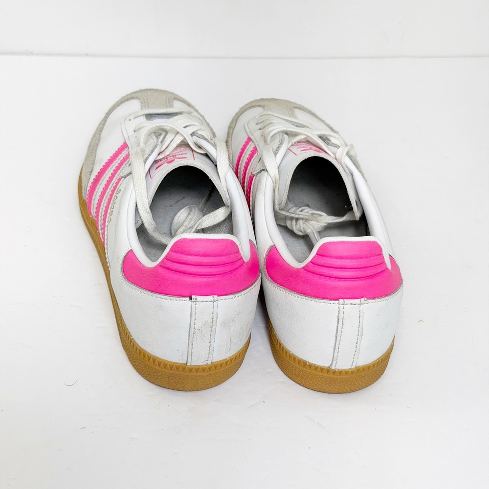 Adidas Samba OG Sneakers Girls 5.5 White Pink Gum Sole Low Top Shoes APH 281001 - Picture 3 of 5